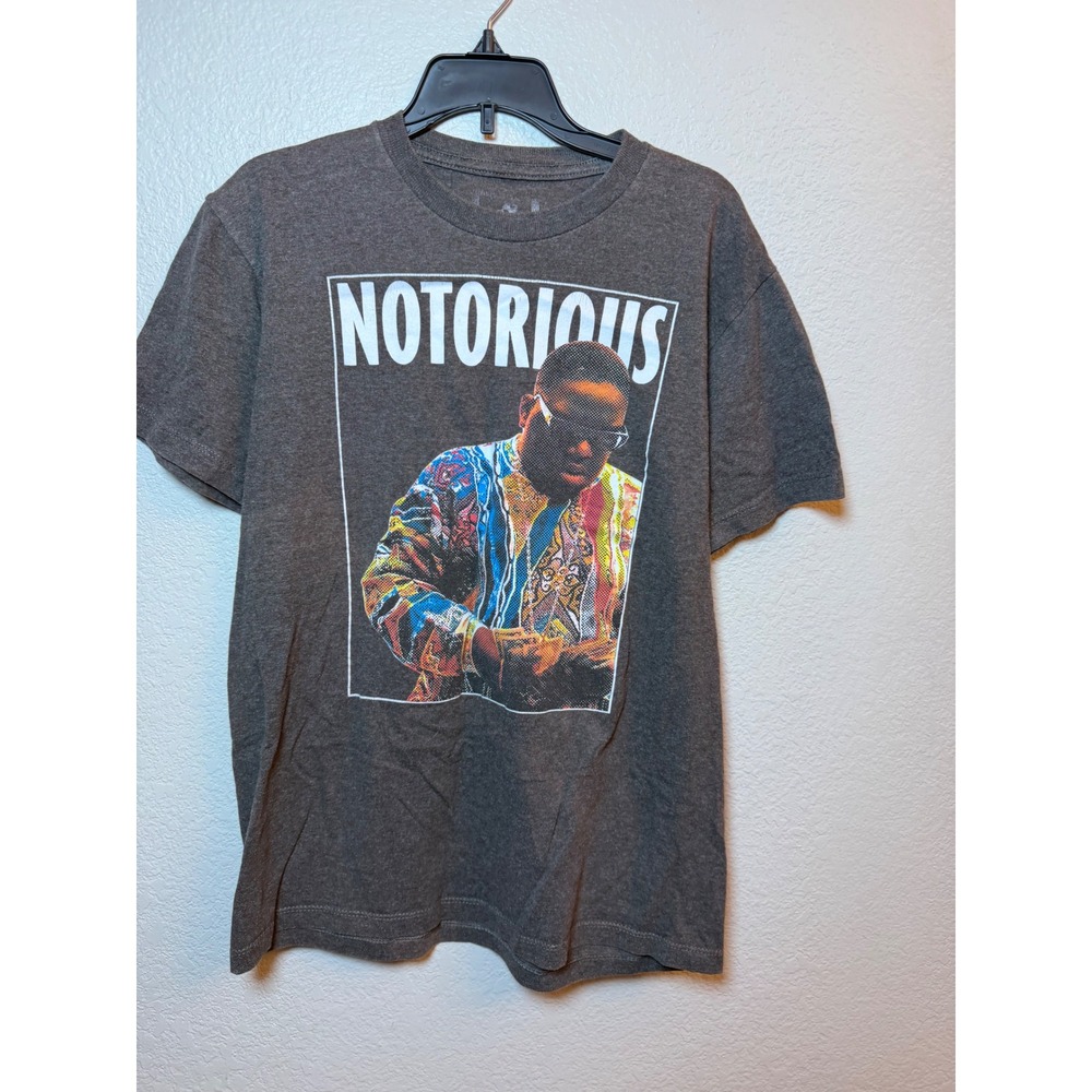 Notorious BIG Biggie Smalls Graphic T-Shirt Charcoal Heather Grey Mens Medium